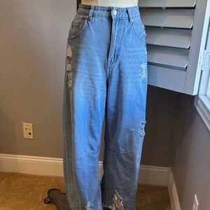 Distressed Barrel Jeans 8